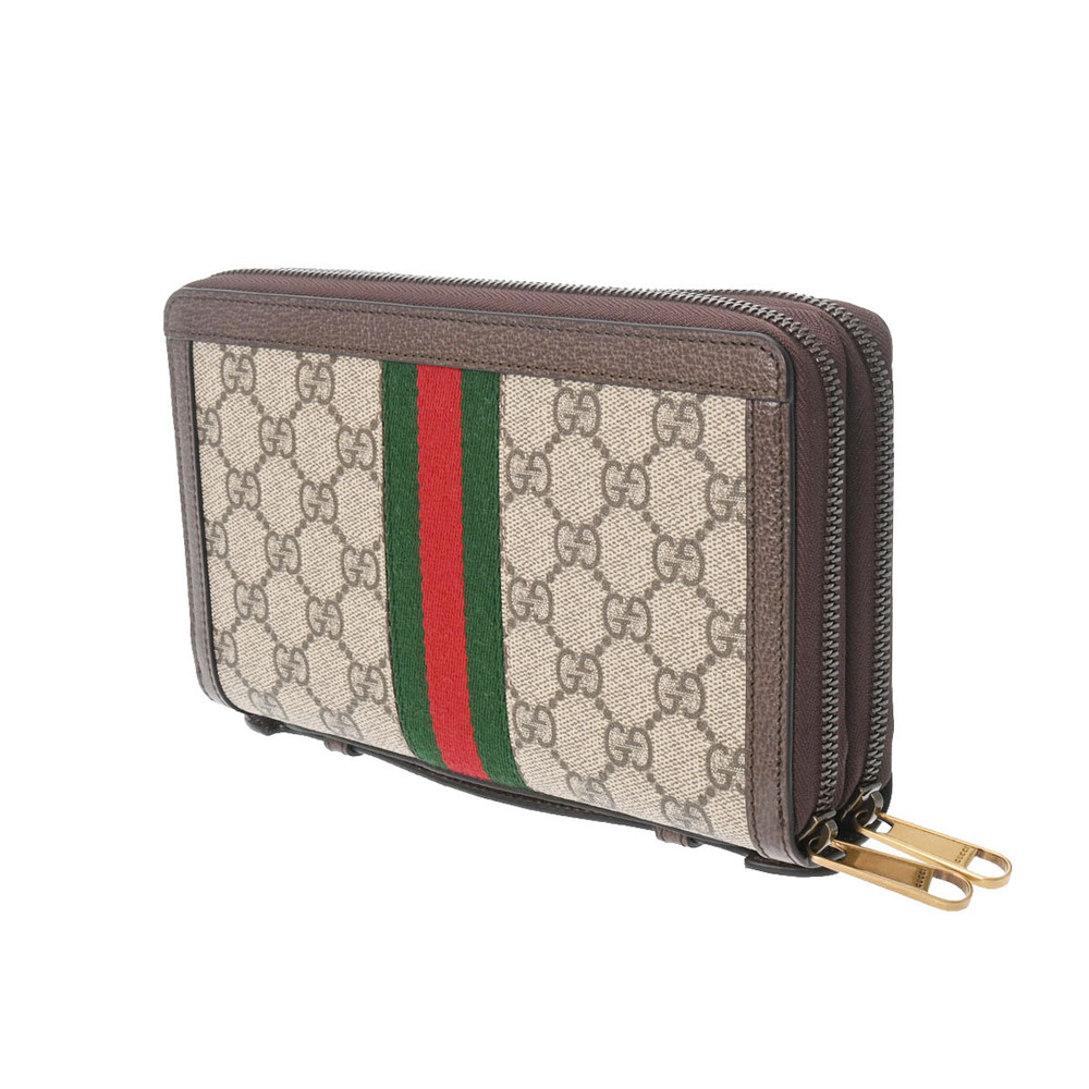 Gucci Ophidia Case Beige Travel Wallet Supreme Canvas Tan GG Ebony